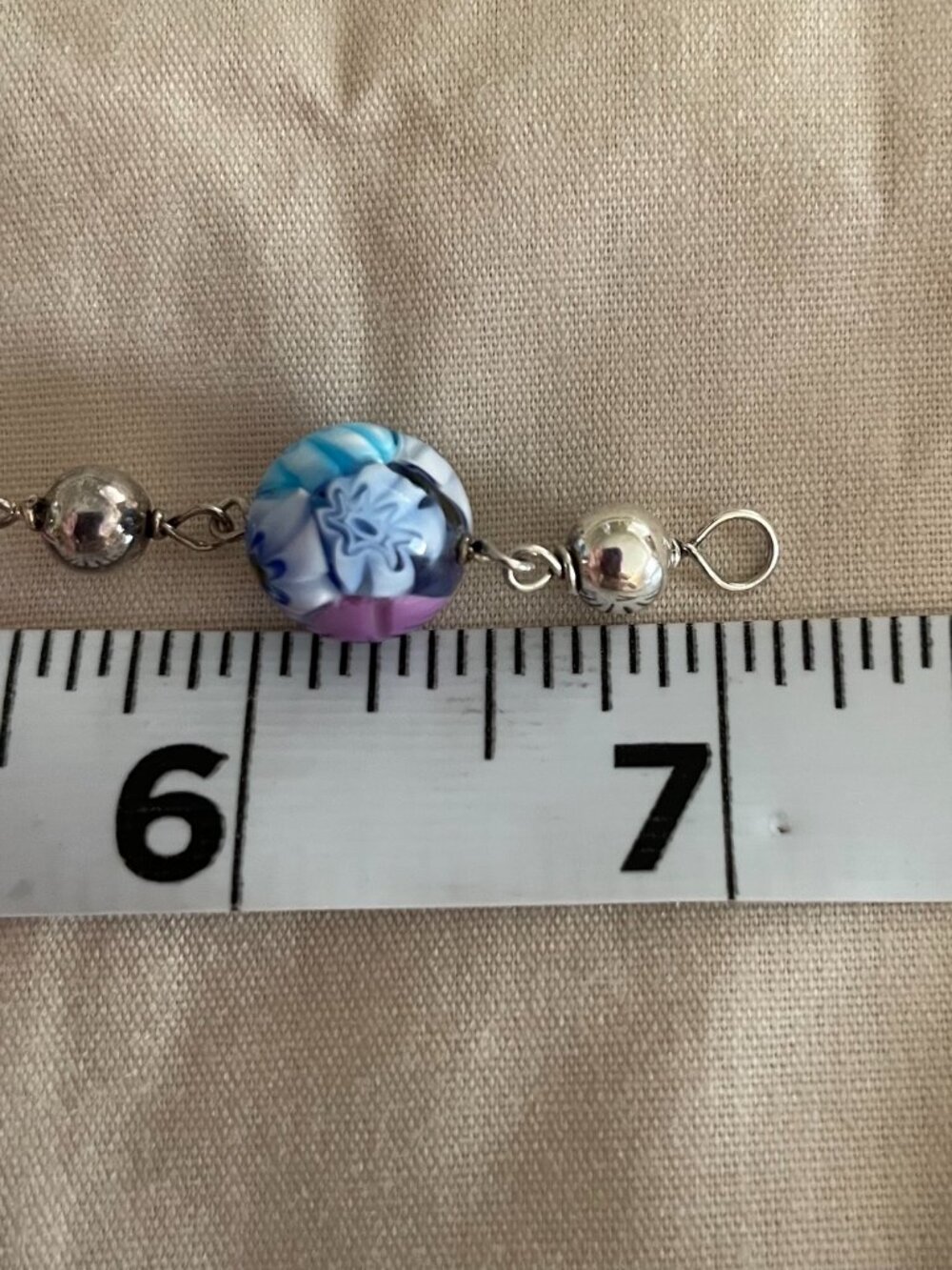LAST Vintage Sterling Silver Handmade Colorful Bracelet 15 grams 7" Hippie Boho - Picture 5 of 10